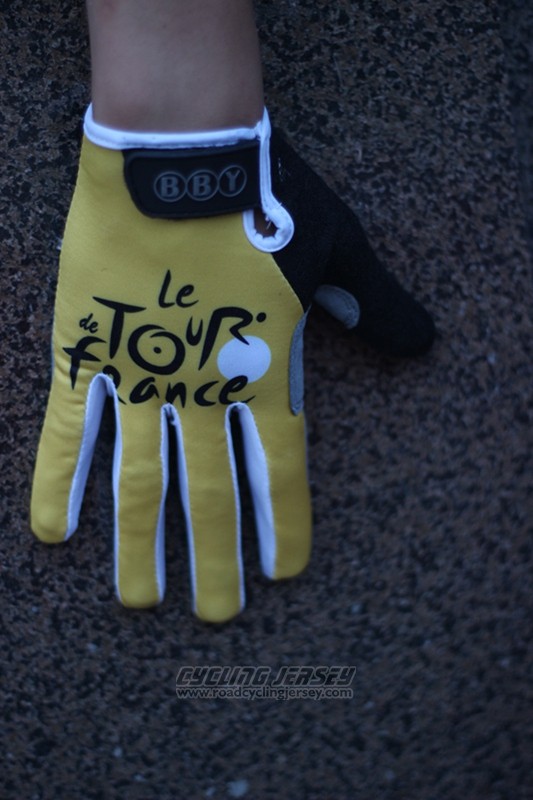 Tour De France Full Finger Gloves Cycling Yellow and Black